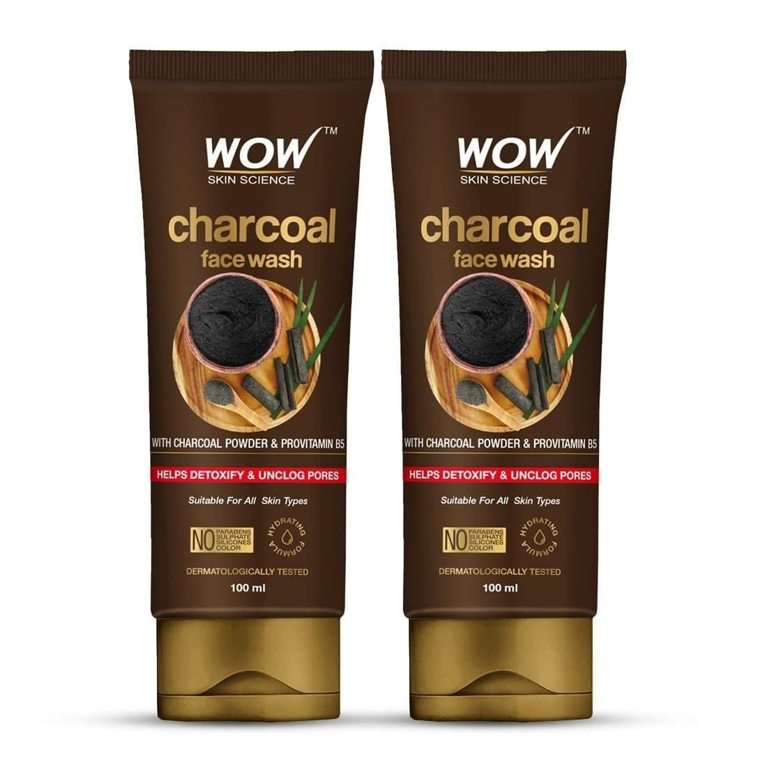 uk61-A3LCCl1L-1-1.jpg WOW Skin Science Charcoal Face Wash | Detoxifies Skin | Unclogs Pores | Lifts of Pollutants & Dirt | 100ml | Pack of 2 - Fast UK Delivery - Image 1