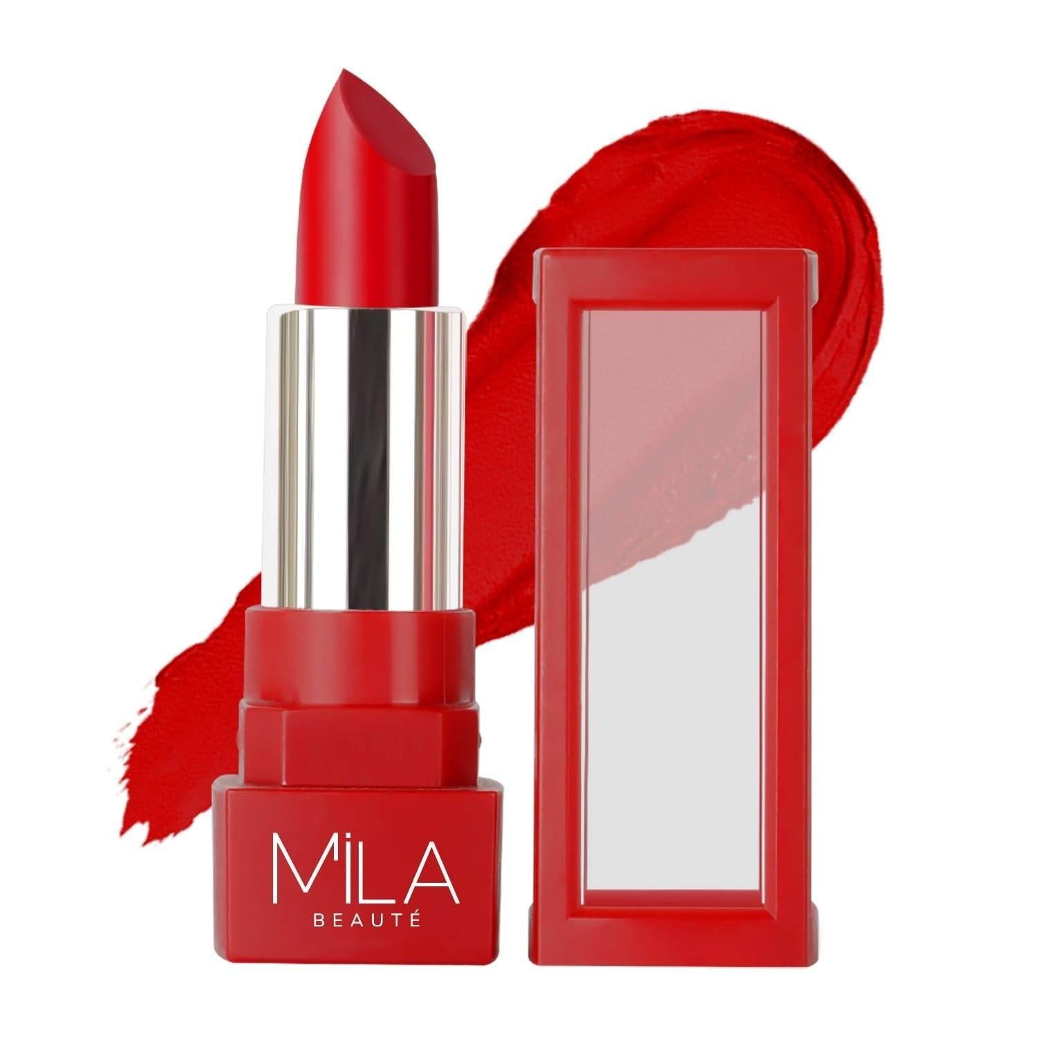 uk61-MyQYhp2L-1-1.jpg MILA Beaute Matte Lipstick | Highly Pigmented & Lightweight Formula | Matte Finish | Gives Full Coverage | Shade - - Fast UK Delivery - Image 1