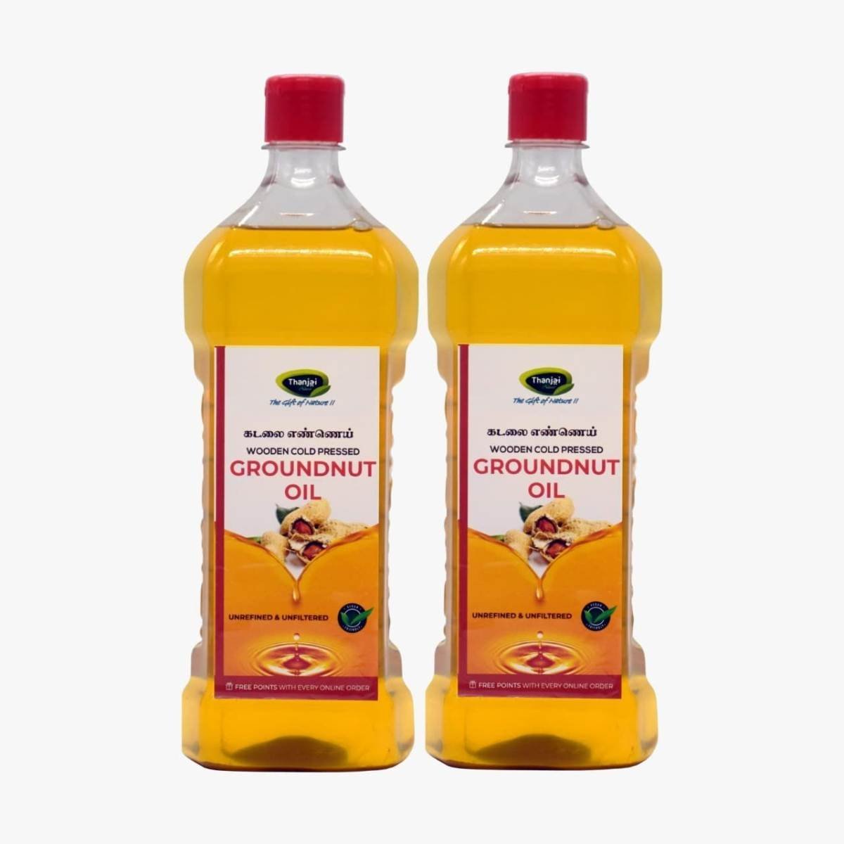uk61-XYBy3GAL-1.jpg Thanjai Natural 2000ml Groundnut Oil Unrefined wooden Cold Pressed (Peanut Oil) 100% Natural No Cholesterol + Healthy Cooking (2L) - Fast UK Delivery - Image 1