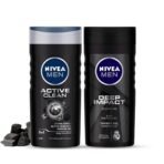 NIVEA Men Shower Gel, Deep Impact Cleansing Body Wash, Men, 250ml And NIVEA Men Shower Gel, Active Clean Body Wash, Men, 250ml - Fast UK Delivery