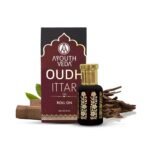 Ayouthveda Oudh Natural Ittar | contains Sandalwood Oil & Agarwood Oil | Long Lasting Woody Fragrance | Eliminate Body Odour & Smell Blissfull | Non-Alcoholic Roll On | for Men & Women (8ml) - Fast UK Delivery