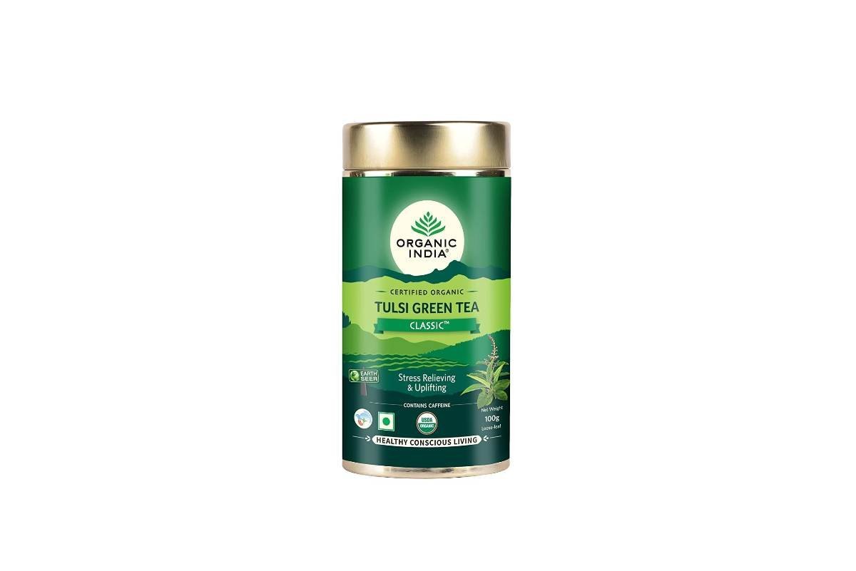 uk610-kcGIBnL.jpg Organic India Classic Tulsi Green Tea, Loose Leaves, 100 gm - Fast UK Delivery - Image 1