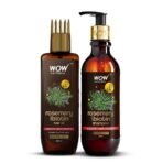 WOW Skin Science Rosemary Shampoo & Hair Oil Kit | Helps Prevent Breakage & Split Ends | Adds Shine to Dull Hair | Net Vol 450ml - Fast UK Delivery