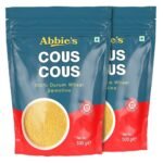 Abbie's Cous Cous 100% Durum Wheat Semolina 500 g, Pack of 2 - Fast UK Delivery