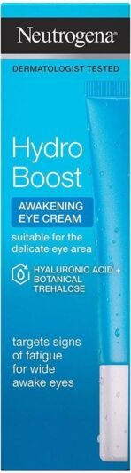 Neutrogena Hydro Boost Hydrating Gel Eye Cream with Hyaluronic Acid, Dermatologist Recommended Water Gel Under-Eye Cream, Oil-, Dye- & Fragrance Free 15ml - Fast UK Delivery