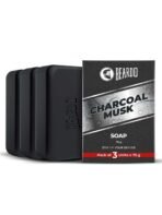 Beardo Activated Charcoal Musk Soap for Men, 75g x 3 | With Activated Charcoal | Deep Cleansing, Anti-Pollution | Refreshing | Removes Impurities | Removing Excess Oil - Fast UK Delivery