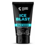 BEARDO Ice Blast Cooling Facewash for Men, 100 ml | INSTANT Icy freshness | Aloe Vera Face wash, Vitamin E & Menthol for cool lock technology | Refreshing & Hydrating facewash - Fast UK Delivery