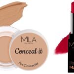 MILA Beaute Pro Matte Lipstick | Creamy Matte Lipstick | Shade - Naina, 4.2g Conceal It Pot Concealer For Face Makeup | Shade - (Hazelnut, 4g) - Fast UK Delivery