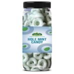 Organic Bites Mint Candy With Hole (Hole Mint Candy) Sugar Bolied Mint Candy- 400 gm (200 gm X 2 Jar) - Fast UK Delivery