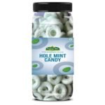 Organic Bites Mint Candy With Hole (Hole Mint Candy) Sugar Bolied Mint Candy- 400 gm (200 gm X 2 Jar) - Fast UK Delivery