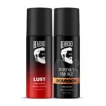 Beardo Whisky Smoke & Lust Perfume Body Spray (Set of 2) Spicy, Woody Oudh Deo for Men Long Lasting | Date night Deodorant for Men | Fresh Scent | Christmas gift for men | Gift For Friends | Gift for Men - Fast UK Delivery