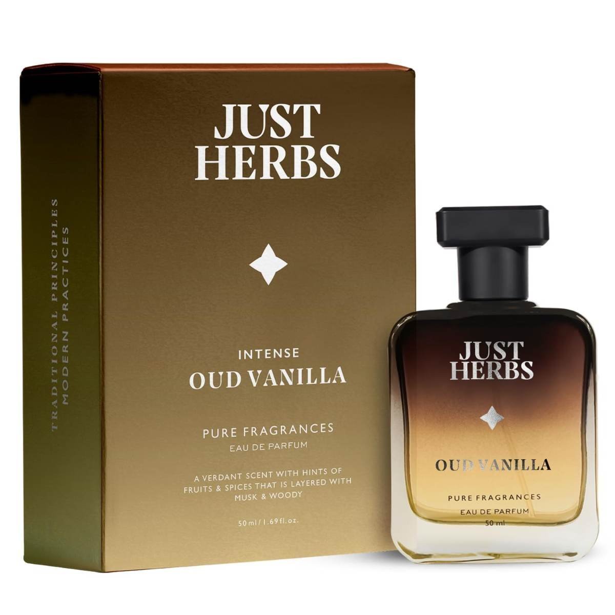 uk610zKkZagaL-1.jpg Just Herbs Intense Oud Vanilla EDP Perfume for Men Long Lasting Fragrance - 50 ml - Fast UK Delivery - Image 1
