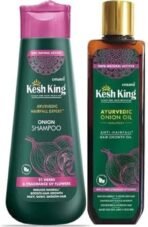 Kesh King Ayurvedic Onion Shampoo with 21 Herbs, Reduces Hairfall & Boost Hair Growth, 300ml And Ayurvedic Onion Oil 100ml - Fast UK Delivery