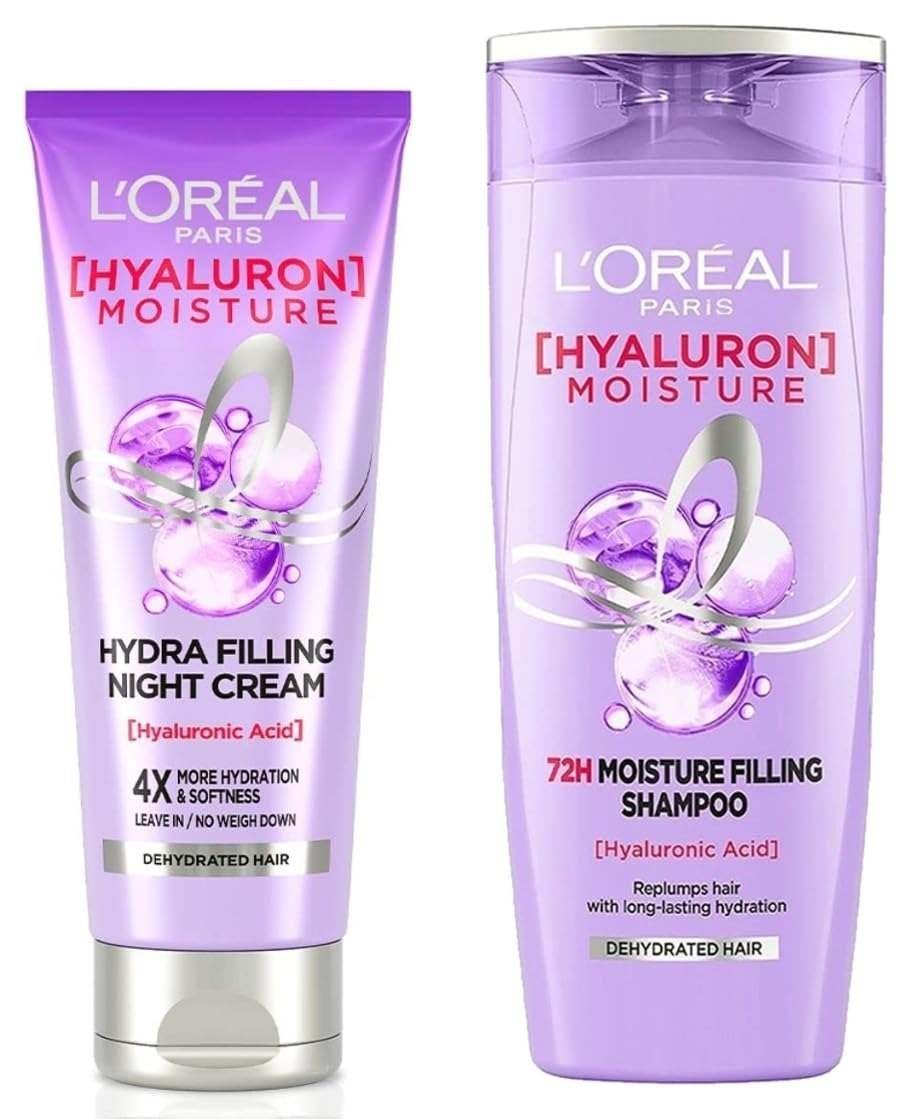 uk611TtqXQQkL-1-1.jpg L'Oreal Paris Hyaluron Moisture 72H Hydra Filling Night Cream 180ml & L'Oreal Paris Hyaluron Moisture 72H Moisture Filling Shampoo180ml - Fast UK Delivery - Image 1