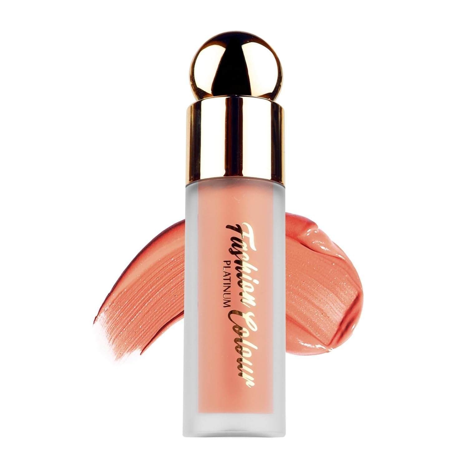 uk611UolX4IcL-1-1.jpg Fashion Colour Platinum Liquid Blusher | Long-Lasting | Liquid dewy blush | Lightweight blush | Ultra-Pigmented formula | Buildable liquid blush | Dewy & Radiant Finish | (Peach, 5gm) - Fast UK Delivery - Image 1