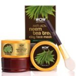 WOW Skin Science Anti-Acne Neem & Tea Tree Clay Face Mask for Refreshing & Refining Acne Prone Skin - For All Skin Types - No Parabens, Sulphate & Mineral Oil, 200 ml - Fast UK Delivery
