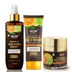 WOW Skin Science Vitamin C Face Wash Tube with Vitamin C Face Cream & Vitamin C Mist Toner Combo - Net Vol 350mL - Fast UK Delivery