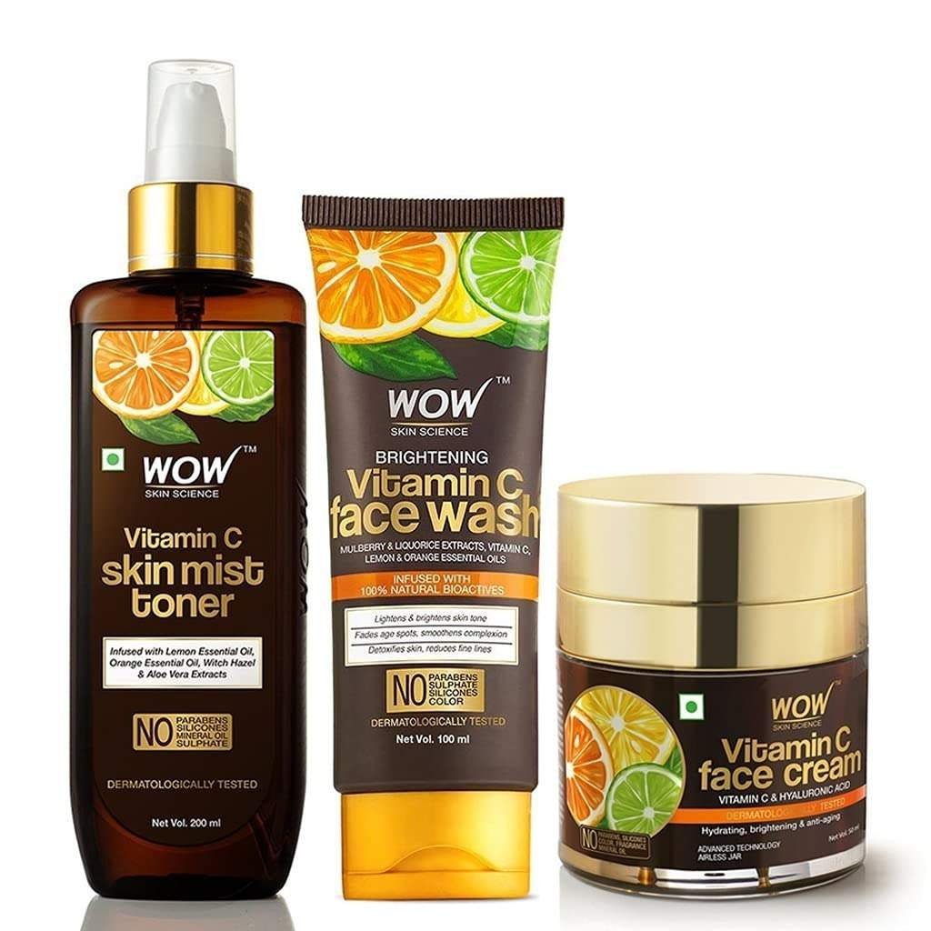uk611tWM-ahnL-1-1.jpg WOW Skin Science Vitamin C Face Wash Tube with Vitamin C Face Cream & Vitamin C Mist Toner Combo - Net Vol 350mL - Fast UK Delivery - Image 1