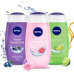 NIVEA Shower Gel, Lemon & Oil Body Wash, Women, 250ml And NIVEA Shower Gel, Power Fruit Fresh Body Wash, 250ml And NIVEA Shower Gel, Water Lily & Oil Body Wash, Women, 250ml - Fast UK Delivery