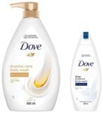 Dove Dryness Care Bodywash infused with Jojoba Oil to deeply nourish your skin & Dove Deeply Nourishing Body Wash - Fast UK Delivery