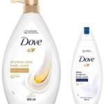Dove Dryness Care Bodywash infused with Jojoba Oil to deeply nourish your skin & Dove Deeply Nourishing Body Wash - Fast UK Delivery