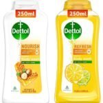 Dettol Body Wash and Shower Gel, Refresh - 250ml + Dettol Body Wash and Shower Gel, Nourish - 250ml - Fast UK Delivery