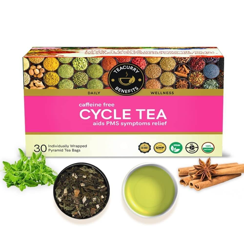 uk612h6-fp8WL.jpg TEACURRY Period Turmeric Tea (1 Month Pack, 30 Tea Bags)-Helps With Cramps, Less Flow, Delayed Periods-Period Tea-Tea For Period Cramps-She Cycle Tea,60 Grams - Fast UK Delivery - Image 1