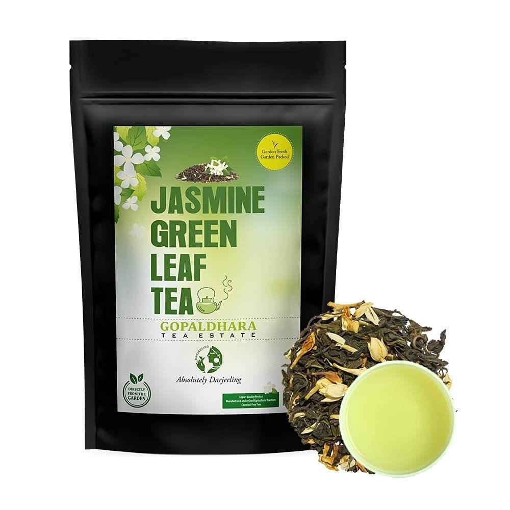 uk612okvRmJrL-1-1.jpg Gopaldhara Darjeeling Jasmine Green Tea 250g Stand-Up Pouch - (Regular Series) FTGFOP1 Green Tea From the High Mountain Elevation 7000 Feet - Fast UK Delivery - Image 1
