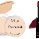 MILA Beaute Pro Matte Lipstick | Creamy Matte Lipstick | Shade - Helen, 4.2g Conceal It Pot Concealer For Face Makeup | Shade - (Creamy Beige, 4g) - Fast UK Delivery