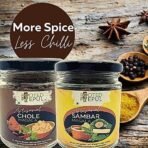 Rooted Peepul Artisanal Chola Masala & Sambar Masala| Less Chilli More Spice| (75g X 2) - Fast UK Delivery - Image 3