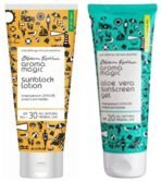 Aroma Magic Aloe Vera Sun Screen Gel, SPF 20, 100ml and Aroma Magic Sunscreen Sun Block Lotion, SPF 30, 50ml - Fast UK Delivery