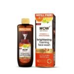 WOW Skin Science Brightening Vitamin C Foaming Face Wash | Refill Pack | Glowing, Bright Skin | Paraben & Sulphates Free | Face Wash for Women & Men | 200 ml - Fast UK Delivery