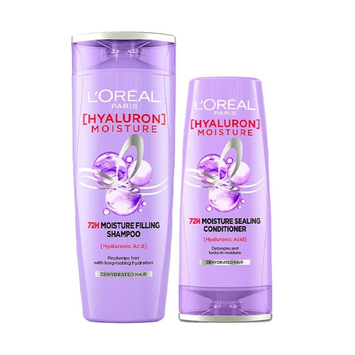 uk614jB8eyLxL-1-1.jpg L'Oreal Paris Hyaluron Moisture 72H Moisture Filling Shampoo | With Hyaluronic Acid | For Dry & Dehydrated Hair 340ML + Hyaluron Moisture Conditioner 180 mL, Regime Pack of 2 - Fast UK Delivery - Image 1