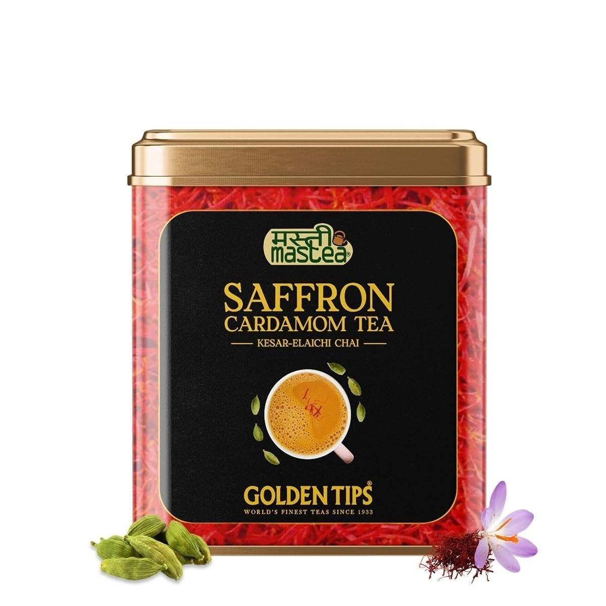 uk6152qRMLCiL-1-1.jpg Golden Tips Saffron Cardamom (Elaichi) Exotic Robust CTC Chai 250 Gram - Fast UK Delivery - Image 1