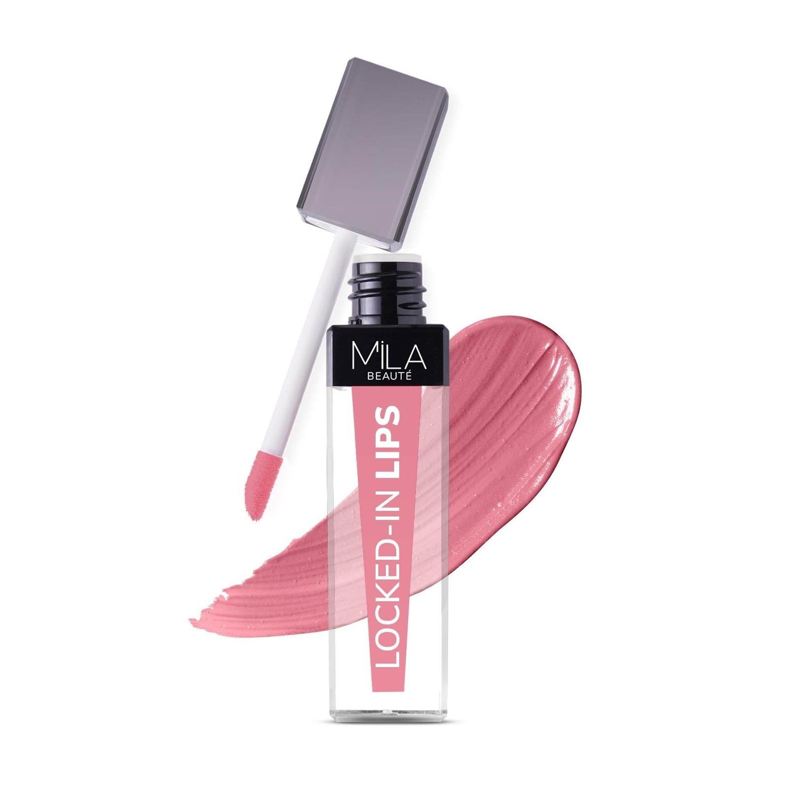 uk615CKEN4RIL-1-1.jpg Mila Beaute Locked In Lips Transfer Proof Liquid Lipstick | Lasts Upto 12 Hrs. | Highly Pigmented and Hydrating | Transfer Proof Formula with Hyaluronic Acid | Smooth Glide Application - (Cotton Candy, 4.5 ml) - Fast UK Delivery - Image 1