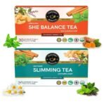 TEACURRY PCOS PCOD Slimming Tea (1 Month Pack, 30 Tea Bags) - Helps with Extra Fat, Improves Hormonal Balances - Pcos Pcod Green Teas Weight Loss, Facial Hair, Acne and Bloating | 100% Herbal Tea - Fast UK Delivery