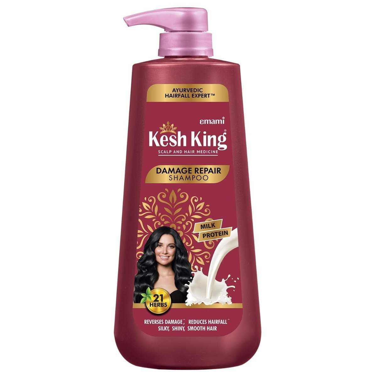 uk615t3Yez1AL-1-1.jpg Kesh King Ayurvedic Damage Repair Shampoo | Reduces hair fall | Soothes itchy scalp | No Paraben & No Silicon | 21 natural ingredients | Enriched with curd, lemon & neem | 600 ml - Fast UK Delivery - Image 1
