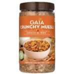 Gaia Crunchy Muesli Fruit and Nuts a Mix of Wholesome Breakfast Cereals Packed with Fibre, Iron and Antioxidants Serves As the Nourishing, Tasty Breakfast Option. 1KG Jar Pack - Fast UK Delivery