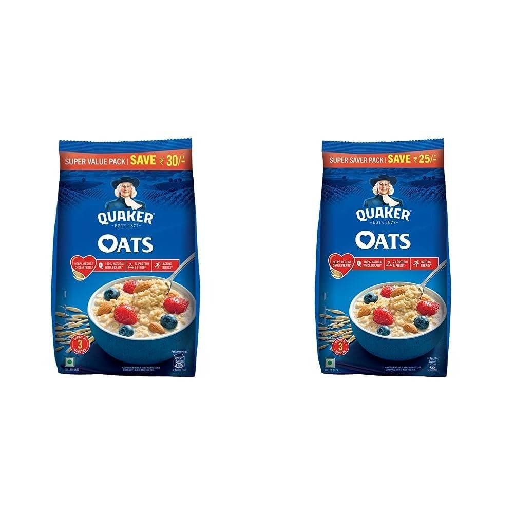 uk616PCp81IL-1.jpg Quaker Oats 2Kg | Rolled Oats | 100% Natural Wholegrain | Nutritious Breakfast Cereals | Porridge | Easy To Cook & Oats, 1.5Kg - Honey - Fast UK Delivery - Image 1