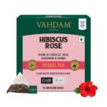 VAHDAM, Hibiscus Flowers Herbal Tea Bags (15 Pyramid Tea Bags) Caffeine Free, Non-GMO, Gluten Free Hibiscus Tea | 100% Natural Ingredients - Hibiscus Rose Petals & Exotic Spices | Floral Flavour Tisane - Fast UK Delivery