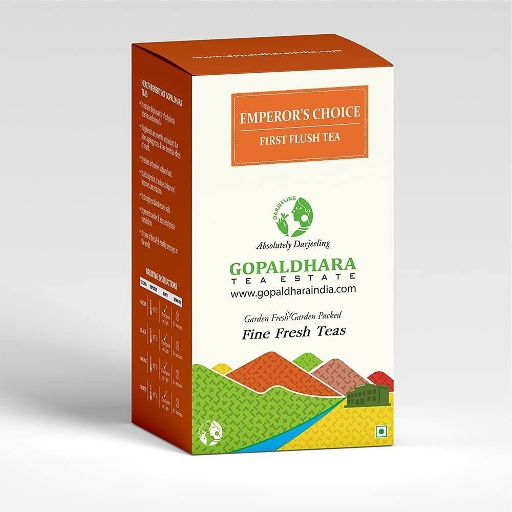 uk616nO4UslwL-1-1.jpg Gopaldhara Darjeeling Tea Emperor's Choice 50g Paper Box - (Royal Series) FTGFOP1 First Flush Tea directly from the Highest Elevation 7000 Feet - Fast UK Delivery - Image 1