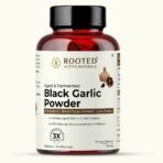 Rooted Actives Natural Garlic Capsules | Aged & Fermented Black Garlic Capsules Rooted | 60 Capsules - Fast UK Delivery