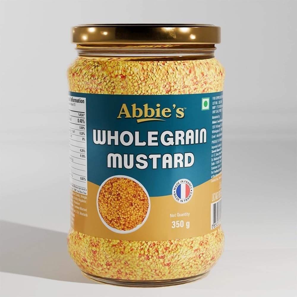 uk617lFal0aZL-1-1.jpg Abbie's Wholegrain Mustard 350 g || For Dressings, Salads, Marinades || Classic French Recipe - Fast UK Delivery - Image 1