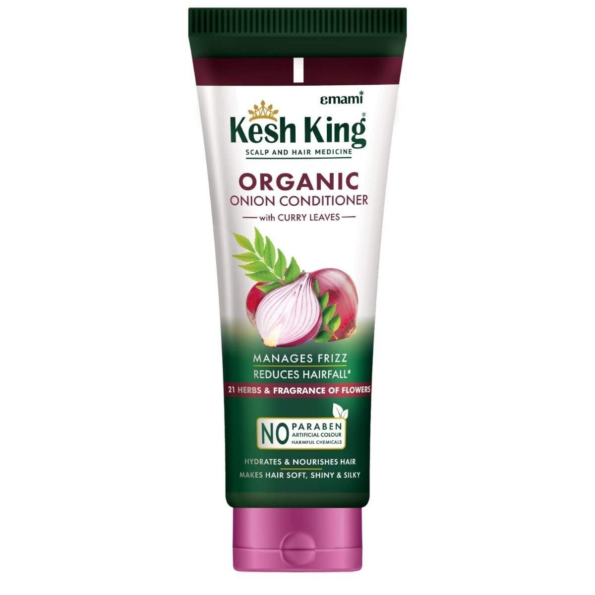 uk617p4bIK3jL-1-1.jpg Kesh King Organic Onion Conditioner with Curry Leaves | Conditioner for Frizzy Hair, Reduces Hair Fall, Deep Nourishment & Hydration | Hair Conditioner for Dry, Damaged Hair- 200ml - Fast UK Delivery - Image 1