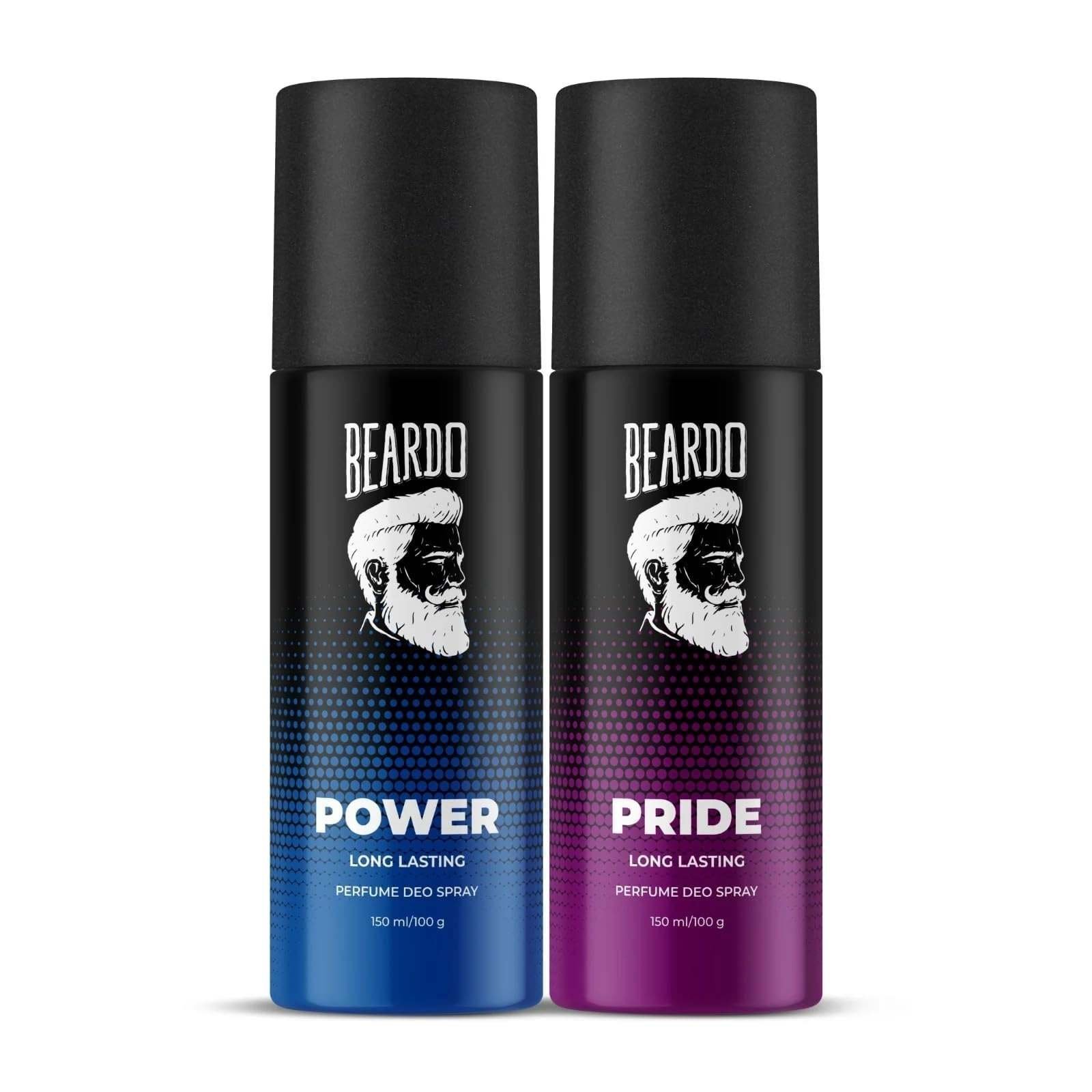 uk6186MzYBwrL-1-1.jpg Beardo Power & Pride Perfume Body Spray 150ml x 2 (Set of 2) Get compliments with Long lasting Fougere, Aromatic Deodorant | Gift For Brother | Gift For Friends - Fast UK Delivery - Image 1