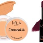 MILA Beaute Pro Matte Lipstick | Shade - Noorjahan, 4.2g Conceal It Pot Concealer For Face Makeup | Shade - (Natural Nude, 4g) - Fast UK Delivery