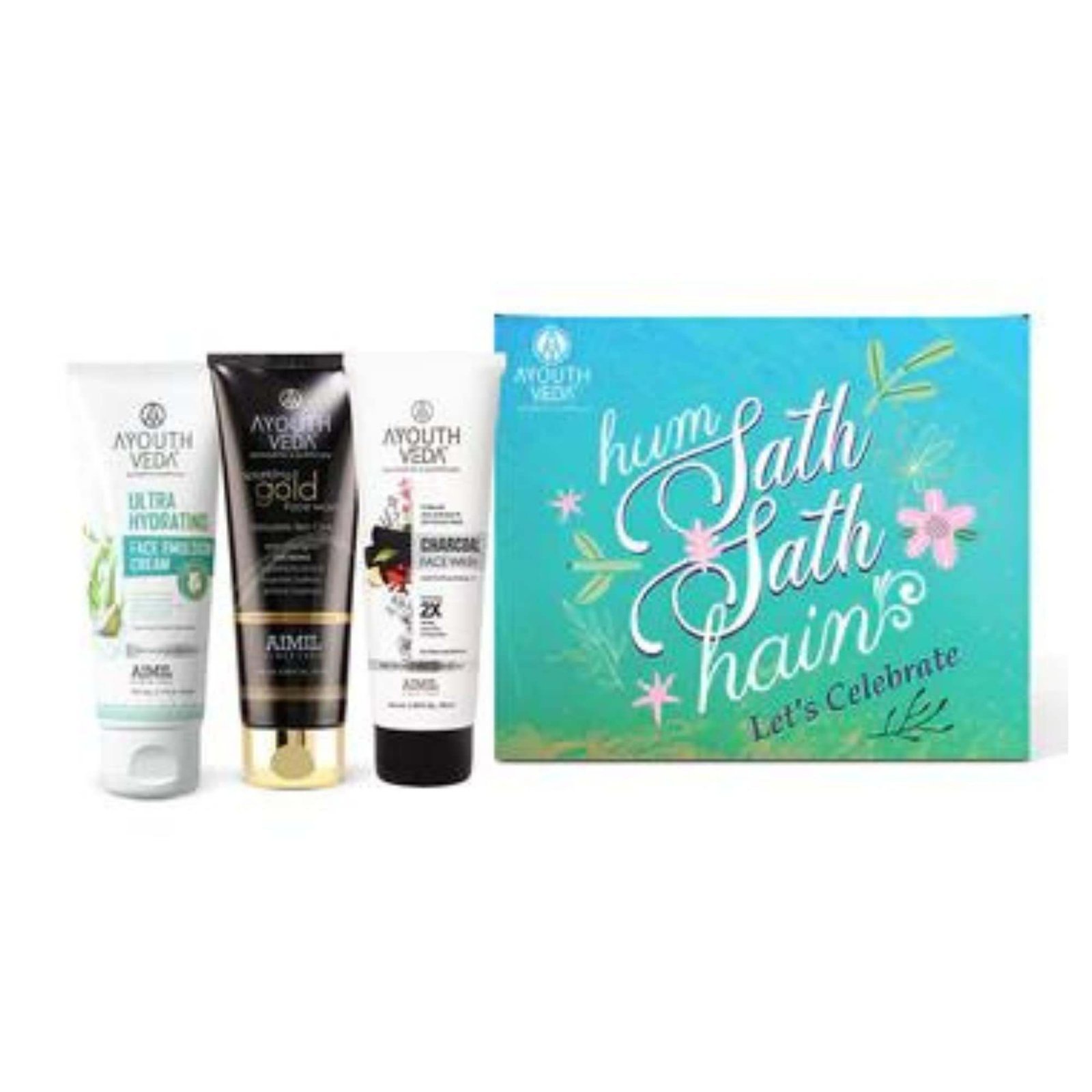 uk618FUnGBRSL-1-1.jpg Ayouthveda Face Care Gift Set | With Hydrating Face Emulsion Cream, Sparkling 24K Nano Elemental Gold Face Wash & Activated Charcoal Face Wash | Deep Pore Cleaning & Oil Control | Fresh & Glowing Skin | Valentine Day Giftset - Fast UK Delivery - Image 1