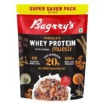 Bagrry's Whey Protein Muesli 750gm Pouch |15 g /20 g Protein Per Serve |Chocolate Flavour|Whole Oats & Californian Almonds|Breakfast Cereal|Protein Rich|Premium American Whey Muesli - Fast UK Delivery