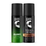 Beardo Glory & Whisky Smoke Bourbon Perfume Body Spray (Set of 2) Get compliments with Long lasting Fougere, Aromatic Deodorant | Gift For Brother | Gift For Friends - Fast UK Delivery