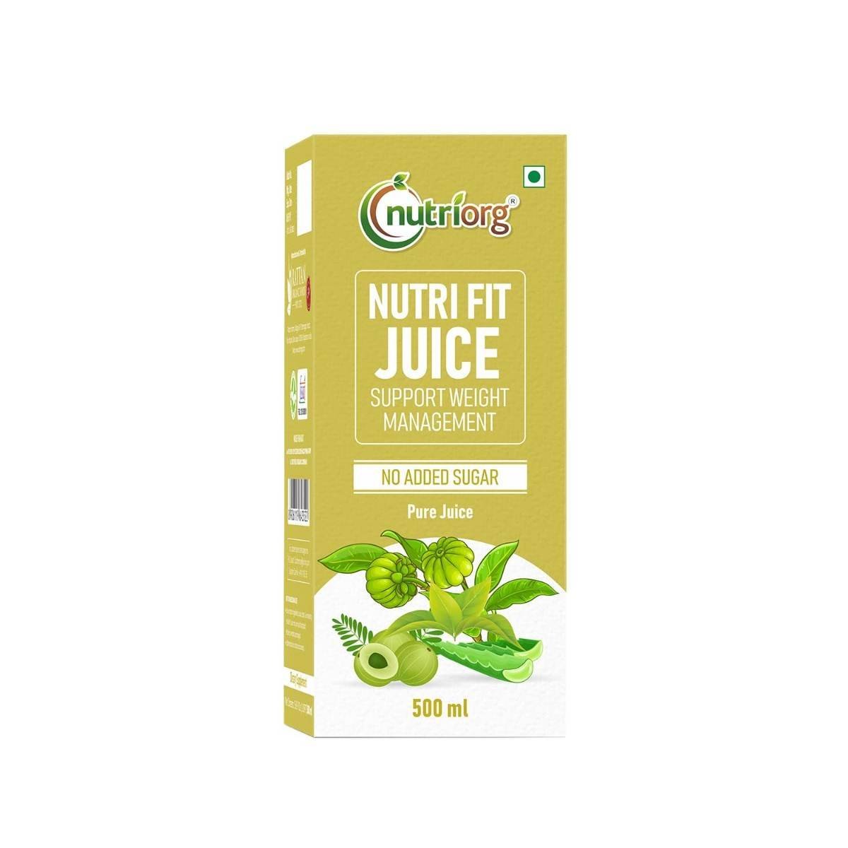 uk618UTxFp5L-1.jpg Nutriorg Nutri Fit Juice 500ml,Herbal Juice with Green Tea, Amla, Aloe Vera, Gurmar & Guggul, Supports Weight Loss, Fat Burning & Metabolism,100% Pure & Natural Detox & Appetite Control - Fast UK Delivery - Image 1